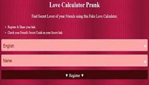 Ultimate guide to buying top fake ids online A screenshot of a love calculator prank website interface on a pink background, designed to trick users into revealing information, similar to how a fake id generator might operate for entertainment purposes.