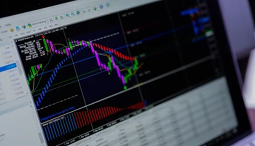 Crypto industry Crypto industry market analysis displayed on a trading screen with price charts, indicators, and cryptocurrency trends.