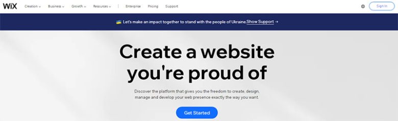 Wix platform inviting users to create a professional ecommerce website with ease. Wix e-commerce platform
