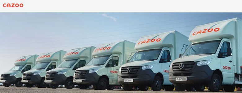 Cazoo fleet of delivery vehicles for online car purchasing and delivery services Cazoo startup