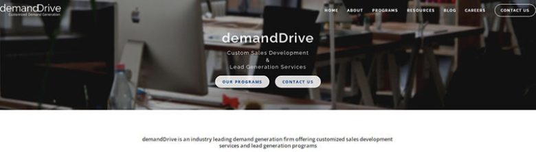 DemandDrive DemandDrive homepage with custom sales development and lead generation services