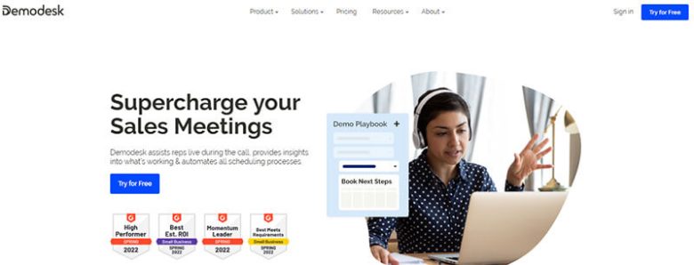 Demodesk Home of Demodesk - Virtual Sales Meeting Tools to boost your sales representatives' productivity and close more meetings