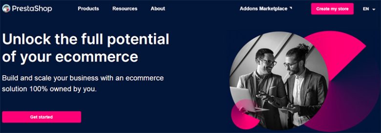 Prestashop ecommerce platform for building and scaling online stores with full ownership of the business Prestashop content management software