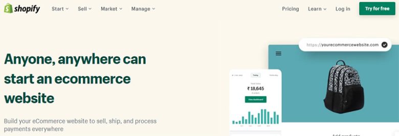 Shopify ecommerce platform for building online stores, processing payments, and selling products worldwide Shopify content management systems