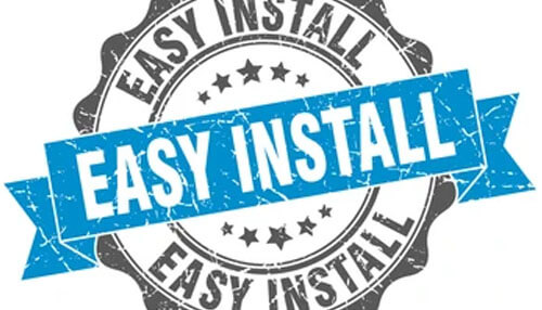 Easy installation Blue vps concept represented by a stamp with'Easy Install' text, symbolizing simple and efficient VPS setup.