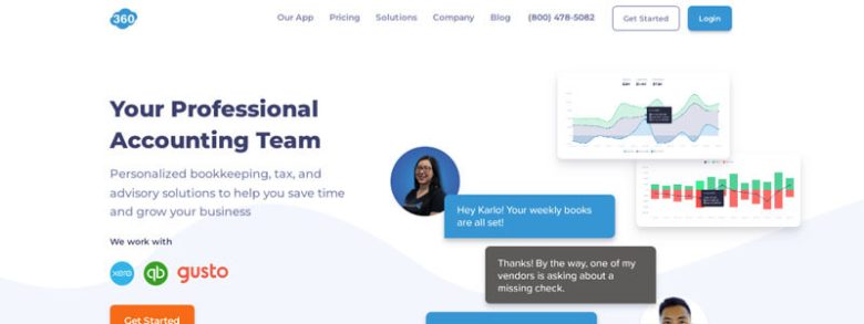 Bookkeeper360 Modern bookkeeping service platform offering personalized accounting, tax support, and real-time financial insights for businesses.