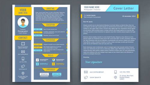 Cover letter Professional cv and cover letter template commonly used for schengen visa application and job submission in europe.