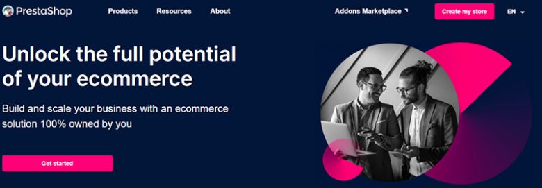 Prestashop Prestashop ecommerce website design offering a platform for businesses to build and scale their online store with complete ownership of the solution