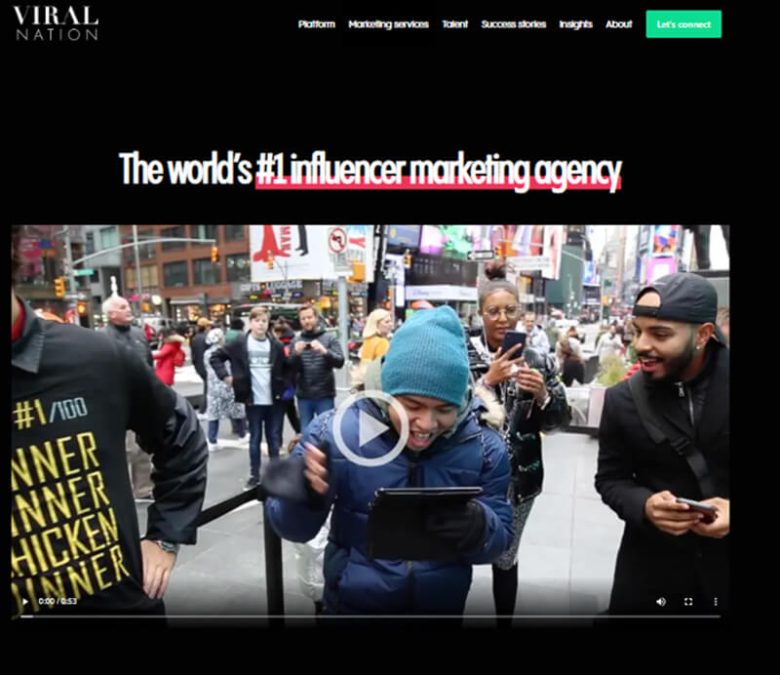 Viral nation - tycoonstory | tycoonstory media Website of viral nation, containing a video and stating that the agency is the worlds number one influencer marketing agency.
