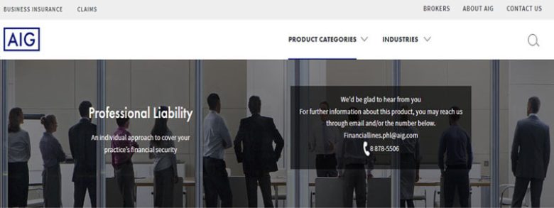 Agi - tycoonstory | tycoonstory media Group of professionals in an office highlighting the aig professional liability insurance offering.