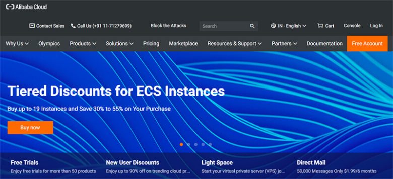 Cloud computing service provider Alibaba cloud cloud computing service