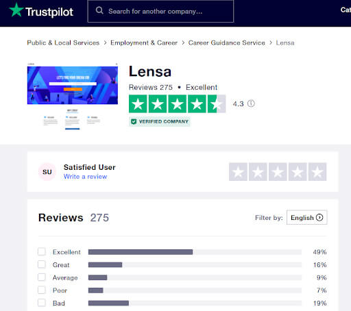 Lensa's Lensa trustpilot review lensa's