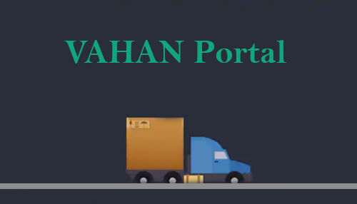 Eway bill - tycoonstory | tycoonstory media A graphic illustration of a truck driving on a road with the text “vahan portal” displayed above it on a dark background.