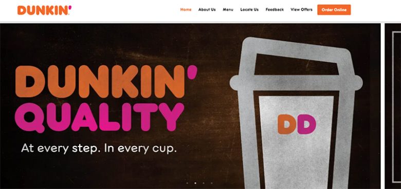Dunkin donuts Dunkin' Quality coffee promotion, exemplifying how fast food companies focus on quality to attract loyal customers.