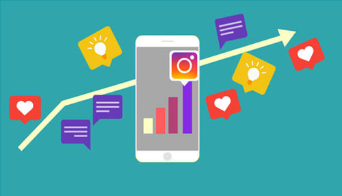 Higher engagement rate A smartphone showing growth in instagram engagement with messages and likes, symbolizing the power of social media marketing in digital marketing.