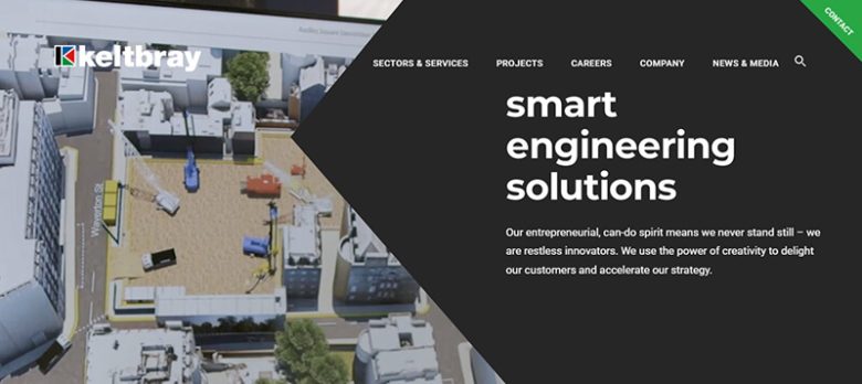 Keltbray corporation Keltbray website showcasing smart engineering solutions, emphasizing their role in the building materials sector