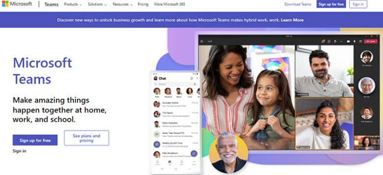 Microsoft teams Microsoft teams platform interface with video calls and chat features, showing hybrid work communication and team collaboration.