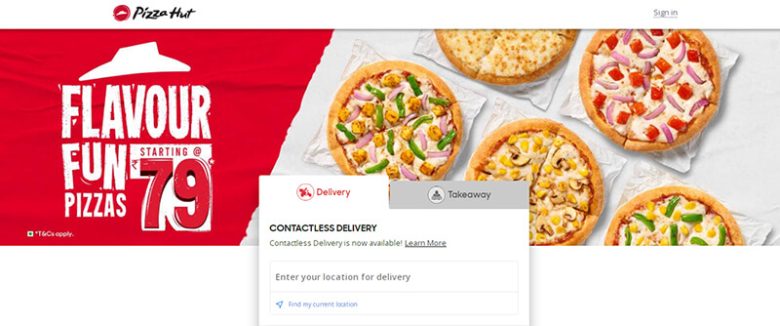 Pizza hut Pizza hut’s promotional image for flavored pizzas, demonstrating how fast food companies use vibrant marketing to highlight new products.