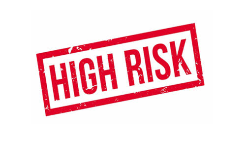 How do i get a high-risk merchant account - tycoonstory | tycoonstory media High risk stamp graphic symbolizing businesses that require a high-risk merchant account for payment processing.