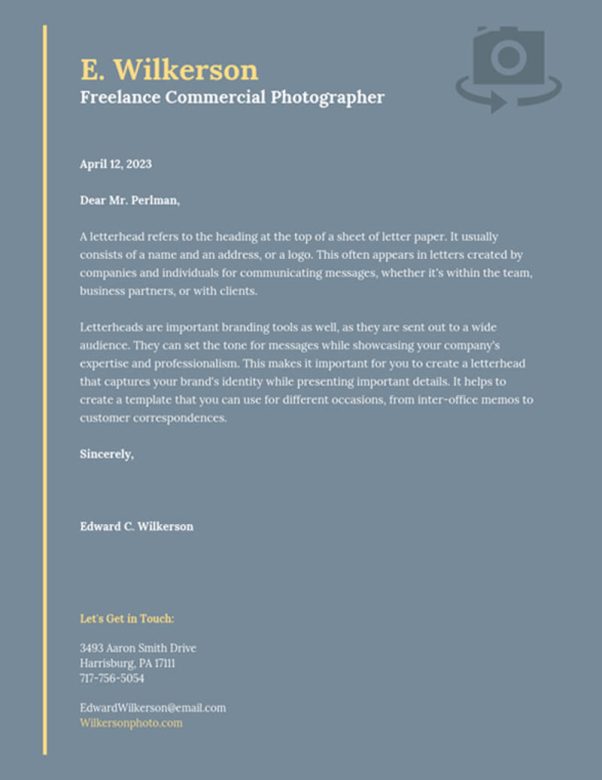 The paper color should suit your industry The paper color should suit your industry Letterhead