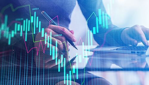 Trade development - tycoonstory | tycoonstory media Business professionals are analyzing financial markets with graphs and charts displayed, showing innovation and data-driven strategies.