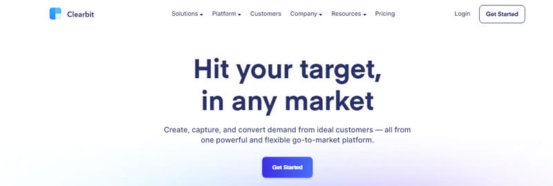 Sales intelligence tool Clearbit sales intelligence tool