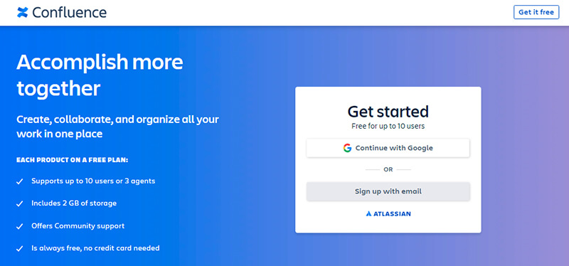 Confluence Confluence collaboration tool for product teams, allowing seamless communication and organization of work with integrated features for teams.
