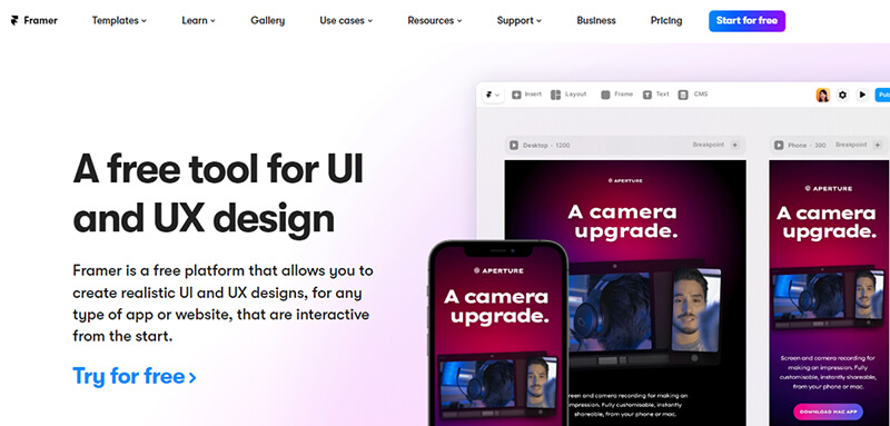 Framer Framer ux design tools
