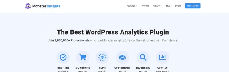 Wordpress websites Google analytics by monsterinsight