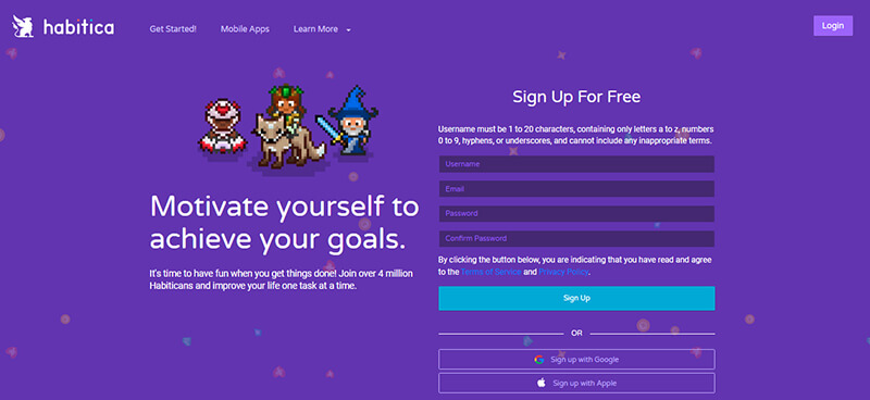 Habitica Habitica daily planner app