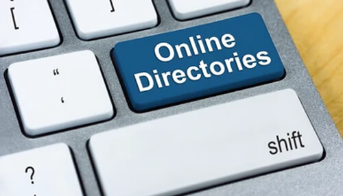 Digital marketing agency Digital marketing agency concept shown by a keyboard key labeled “online directories,” representing online listings, visibility, and digital presence management services.