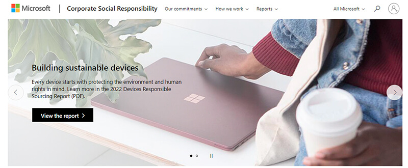 Microsoft Microsoft sustainable consumer tech company