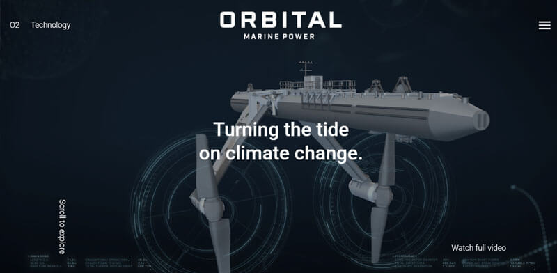 Orbital marine power Orbital marine power green energy startup