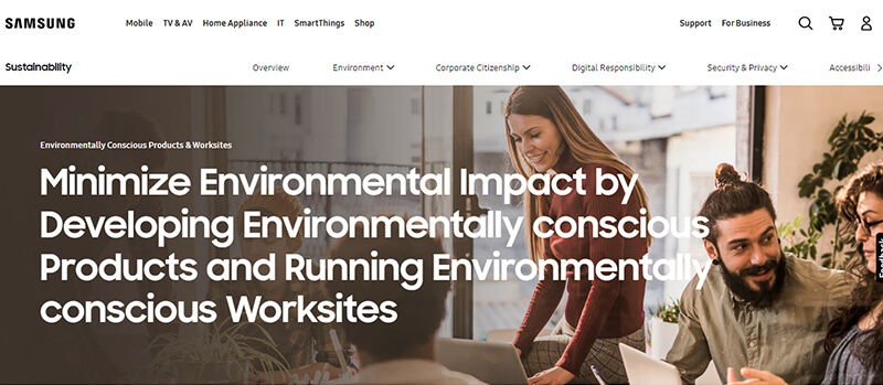 Samsung Samsung sustainable consumer tech company