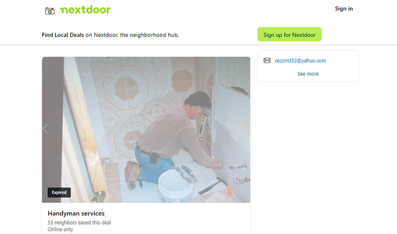Nextdoor Nextdoor handyman apps