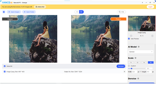 Upscaled image Upscaled image vanceai pc