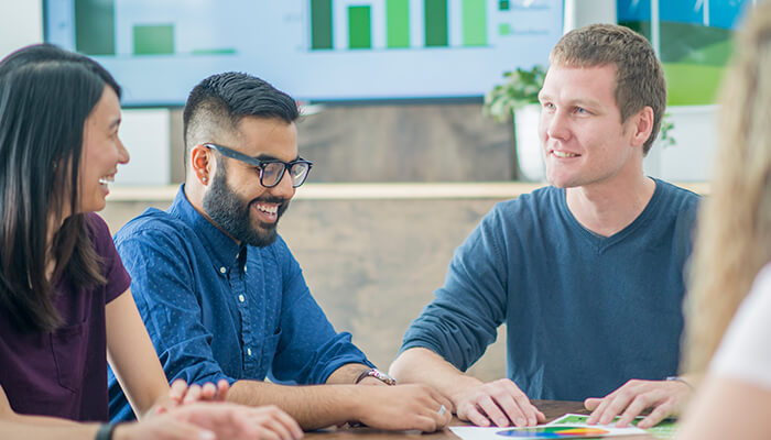Are you exploring more sustainable business practices Team collaborating around a table, discussing business goals and strategies from a future a checklist.