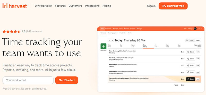 Harvest Harvest Timesheets Apps
