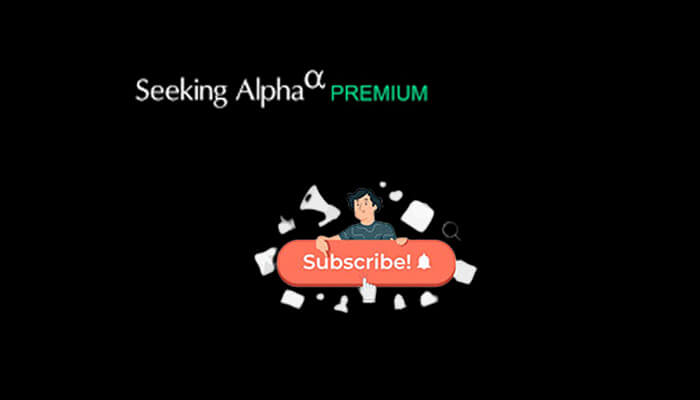 Seeking alpha premium subscription coupon codes Seeking alpha premium subscription graphic with a subscribe button illustration on a dark background.