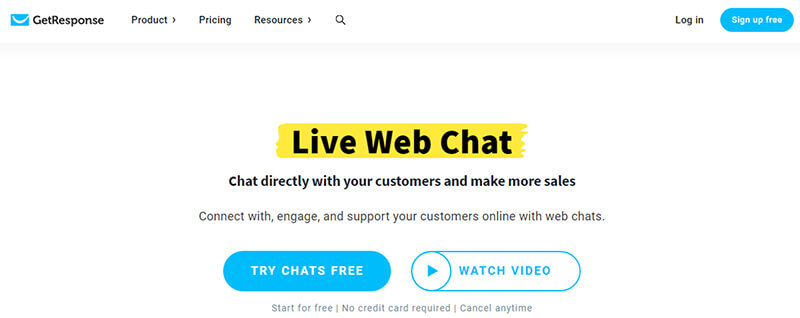 Getresponse Getresponse live chat software