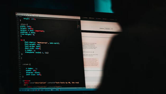 Defensive computing Coding screen showcasing cloud data security measures, emphasizing the role of programming in protecting sensitive information in cloud environments.