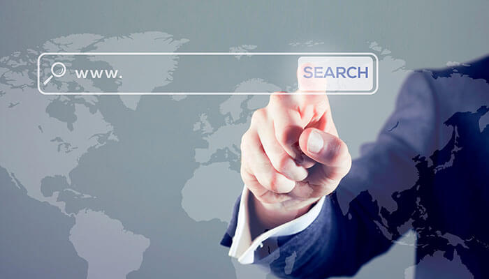 Search tab Search tab website features