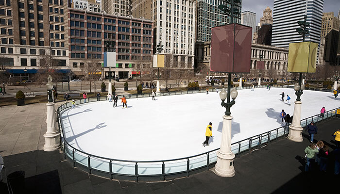 Synthetic ice rink panels are easier to maintain than real ice Synthetic ice rink panels are easier to maintain than real ice skating facility