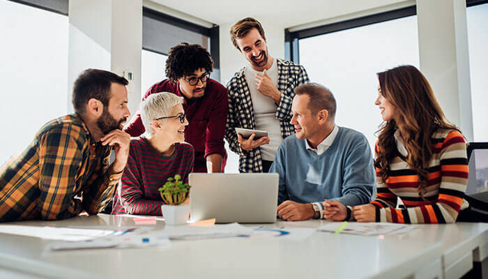 Coworkers and having a great discussion employees Coworkers and having a great discussion employees workplace space