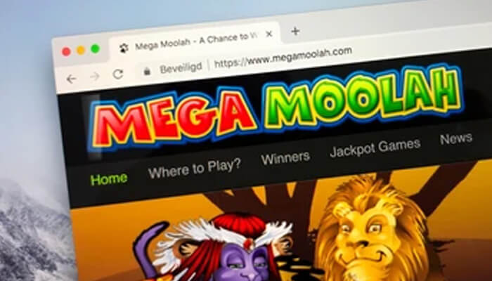 Mega moolah Screenshot of the mega moolah jackpot game page, offering a chance to win big at online casinos
