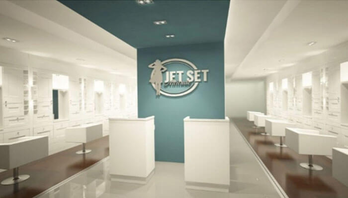 Jetset salon The sleek and contemporary interior of jet set salon, featuring simple yet sophisticated design, perfect for beauty treatments and styling.
