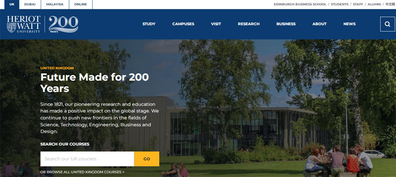 Online education Heriot-watt university, united kingdom