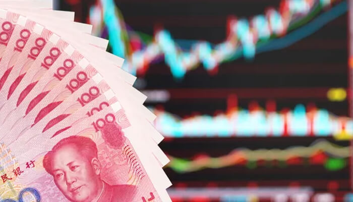 Yuan - tycoonstory | tycoonstory media China's currency, the yuan, displayed with financial market charts showing economic trends and stock movements.