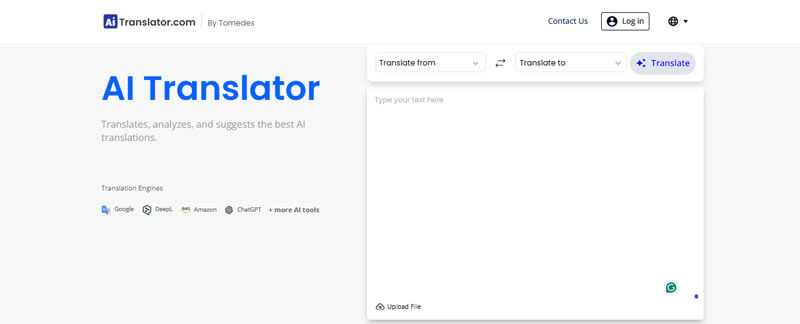 Aitranslator - tycoonstory | tycoonstory media Ai translator dashboard demonstrating translation capabilities using multiple ai tools