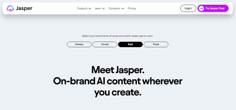 Ai tools Jasper ai interface showing content creation features powered by ai tools
